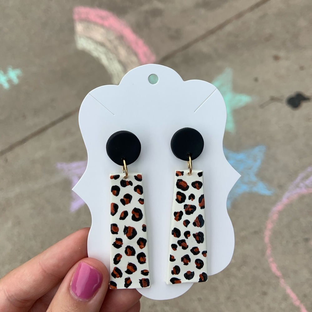 Polymer Clay “Leopard” Dangle Earrings